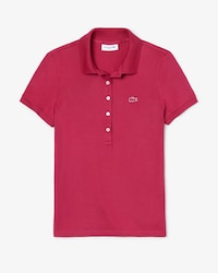 LACOSTE Slim Fit Damen-Poloshirt aus Mini-Piqu&eacute; mit Stretch