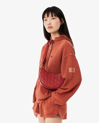 Halbmondförmige Tasche Maheki aus geprägtem Leder