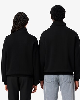 Loose Fit-Sweatshirt mit Badge im Nacken und Reißverschluss