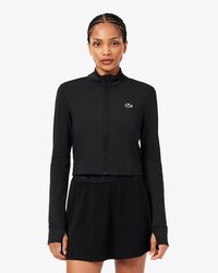 Tennis-Midlayer mit Rei&szlig;verschluss aus Stretch-Materialmix