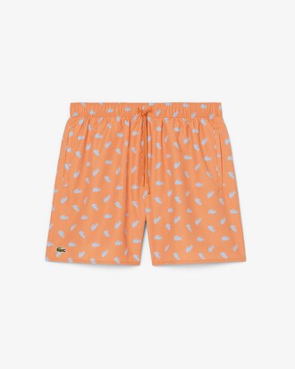 Halblange Badehose mit Kroko-Print