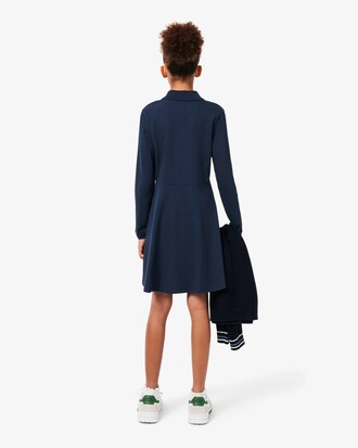 Kleid aus Stretch-Piqu&eacute; mit langen &Auml;rmeln