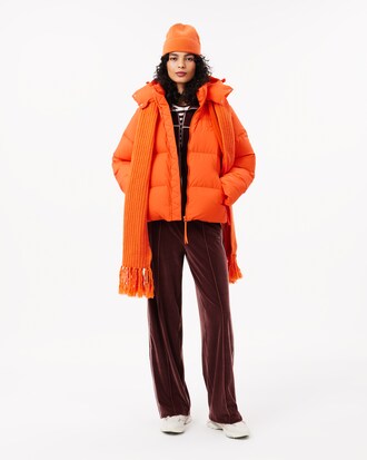 Relaxed Fit-Daunenjacken aus Wolle mit Kapuze