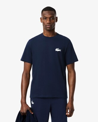 Loungewear-T-Shirt aus Baumwolle mit Krokodil-Druck