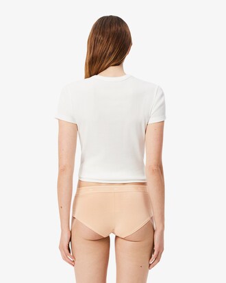 Stretch-Shorty aus Baumwolle mit Logo