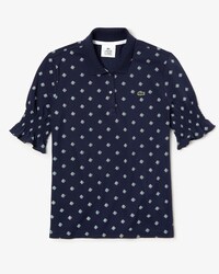 Damen-Poloshirt mit gesmokten &Auml;rmeln LACOSTE L!VE