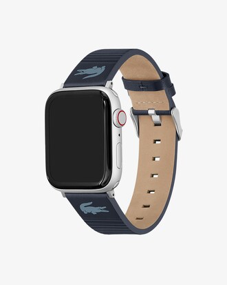 Unisex LACOSTE Apple Watch-Lederband in blau