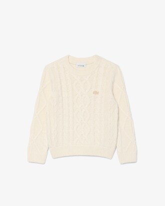 Pullover aus Wolle und Baumwolle mit Rundhalsausschnitt