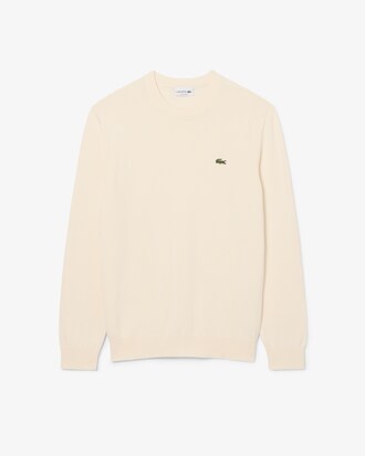 Einfarbiger Pullover aus Baumwolle mit Rundhalsausschnitt