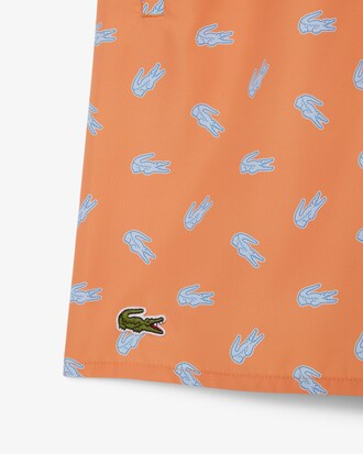 Halblange Badehose mit Kroko-Print