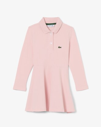 Polokleid aus Stretch-Piqu&eacute; mit langen &Auml;rmeln