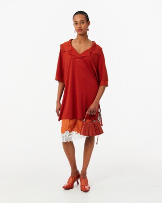 Mini-Tasche Lenglen Runway aus Leder mit Krokodileffekt