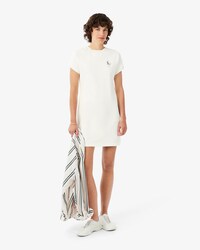 Franz&ouml;sisches Rippstrickkleid mit Badge-Akzent