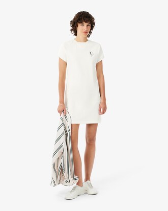 French Made Badge Accent Ribbed Dress