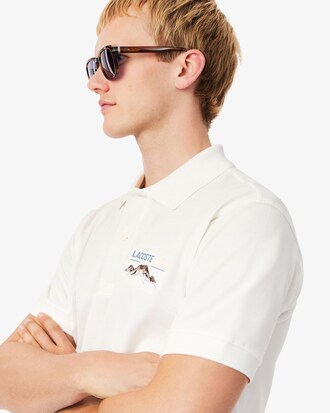 Classic Fit-Polohemd aus Mini-Piqu&eacute; mit Stickmotiv