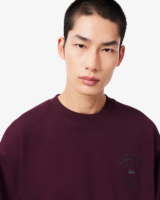 Besticktes Sweatshirt aus Fleece mit Rundhalsausschnitt