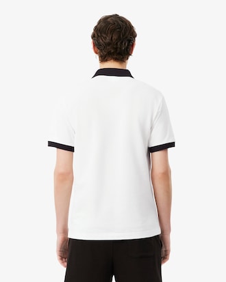 Classic Fit-Polohemd aus kontrastierendem Rippstrick