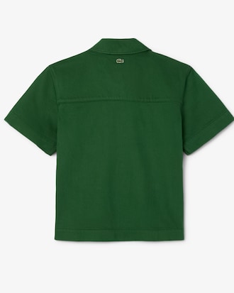 Oversized-Polohemd aus Denim