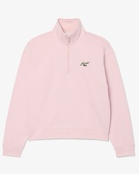 Fleece-Sweatshirt mit Badge, Rei&szlig;verschluss und hohem Kragen