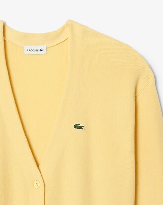 Cardigan aus Baumwolle mit Moosstrick und V-Ausschnitt