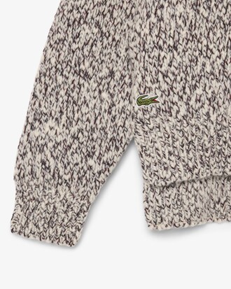 Strickpullover aus mercerisierter Wolle mit hohem Kragen