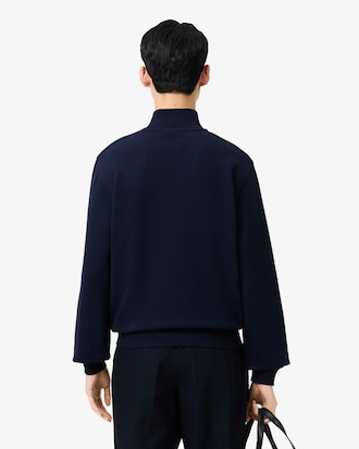 Fleece-Sweatshirt mit Rei&szlig;verschluss und hohem Kragen