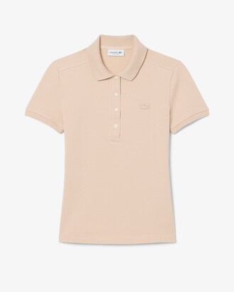 Slim Fit Damen LACOSTE Poloshirt aus Stretch-Baumwoll-Piqu&eacute;