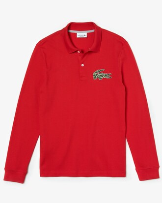 Herren LACOSTE-Poloshirt mit Multi-Croc-Aufn&auml;her
