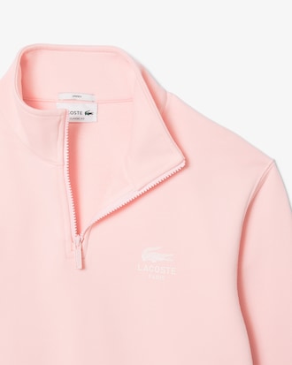 Sweatshirt mit Reißverschluss, hohem Kragen und Print
