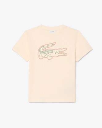 T-Shirt aus Baumwolle mit gesticktem Krokodil