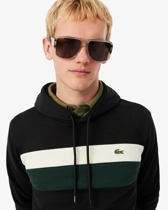 Hoodie aus Fleece mit Colorblock-Design