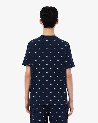 Pyjama-Oberteil mit Krokodil-Print