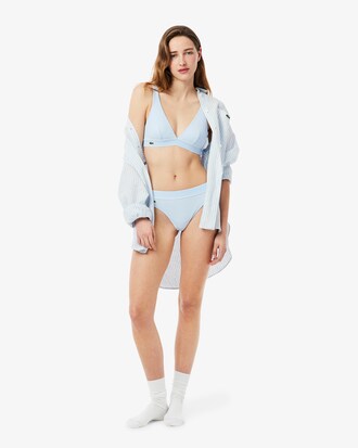 Triangel-Bralette aus gerippter Baumwolle
