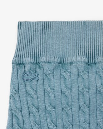 Kurze Shorts mit Zopfmuster und verwaschenem Effekt