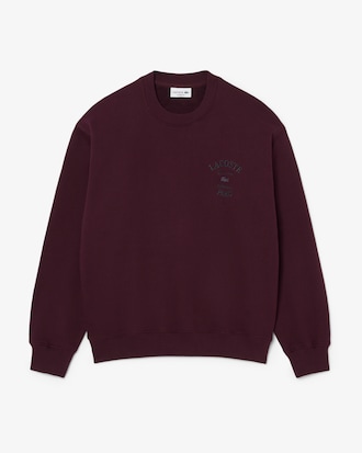 Besticktes Sweatshirt aus Fleece mit Rundhalsausschnitt