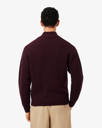 Pullover aus Wolle mit hohem Kragen und Rei&szlig;verschluss