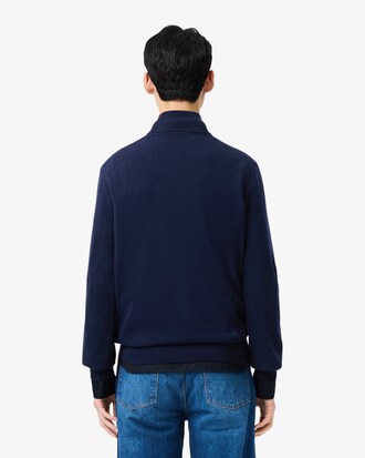 Pullover aus Baumwolle mit Reißverschluss und hohem Kragen