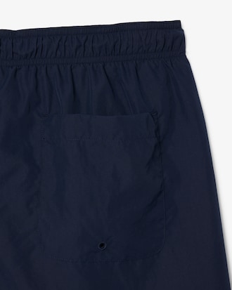 Halblange, einfarbige Badehose