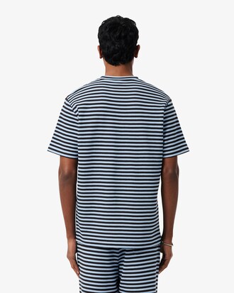 Gestreiftes T-Shirt aus strukturierter Baumwolle