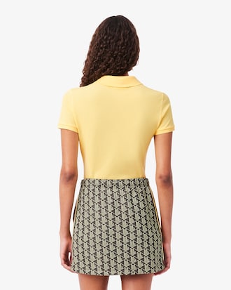 Slim Fit Damen LACOSTE Poloshirt aus Stretch-Baumwoll-Piqu&eacute;