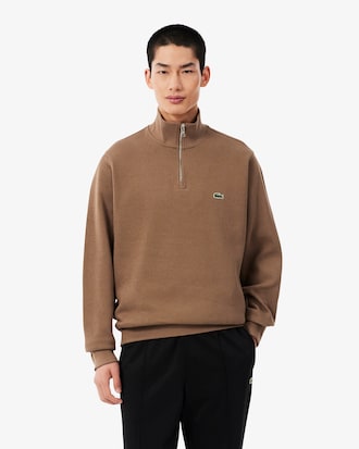 Sweatshirt aus Interlock mit hohem Kragen und Rei&szlig;verschluss