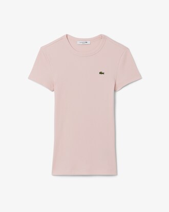 Slim Fit-T-Shirt aus gerippter Baumwolle