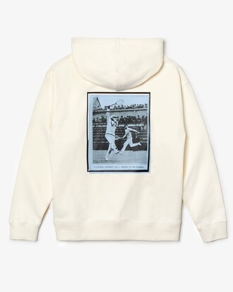 Unisex LACOSTE LIVE Kapuzenpullover aus Fleece mit Print