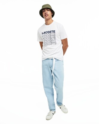 Herren-Rundhals-T-Shirt aus Baumwolljersey mit Kroko-Schriftzug