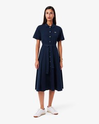 Flared-Polokleid aus Mini-Piqu&eacute;