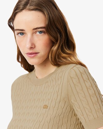 Strickpullover mit Zopfmuster und verwaschenem Effekt