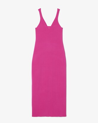 Langes, nahtloses Rippstrickkleid
