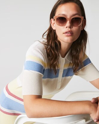 Ovale Acetat-Sonnenbrille mit Kroko-Print