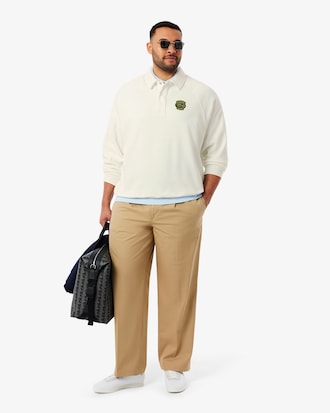 Loose Fit-Sweatshirt aus Fleece mit Polokragen