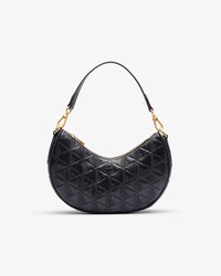 Halbmondf&ouml;rmige Tasche Maheki aus gepr&auml;gtem Leder